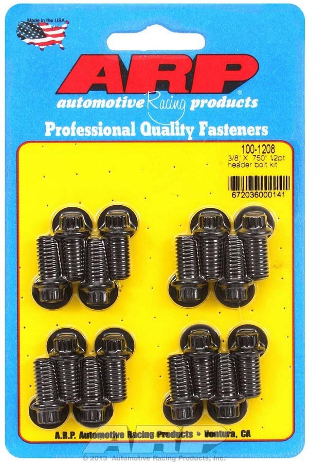 Auto Racing Products 100-1208 Header Bolt Kit - 12pt. 3/8 x .750 UHL (16) Auto Racing Products 100-1208