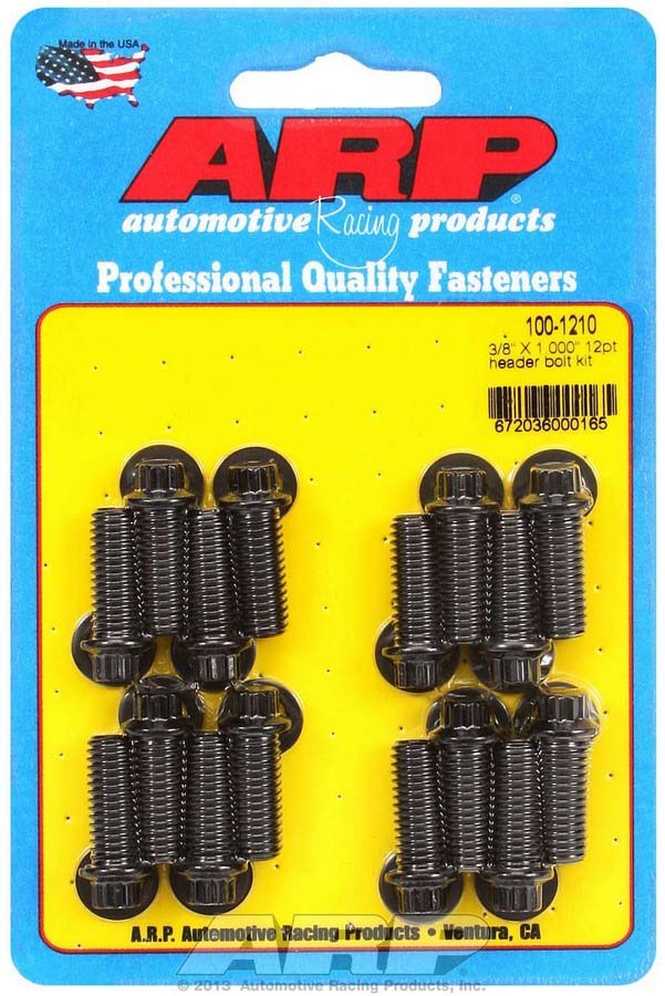 Auto Racing Products 100-1210 Header Bolt Kit - 12pt. 3/8 x 1.00 UHL (16) Auto Racing Products 100-1210