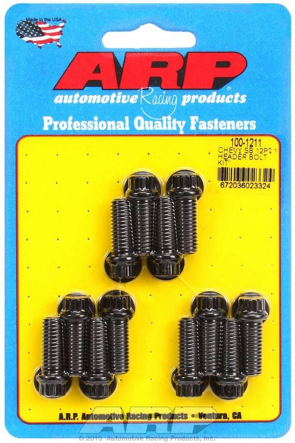 Auto Racing Products 100-1211 Header Bolt Kit - 12pt. 3/8 x 1.00 UHL (12) Auto Racing Products 100-1211