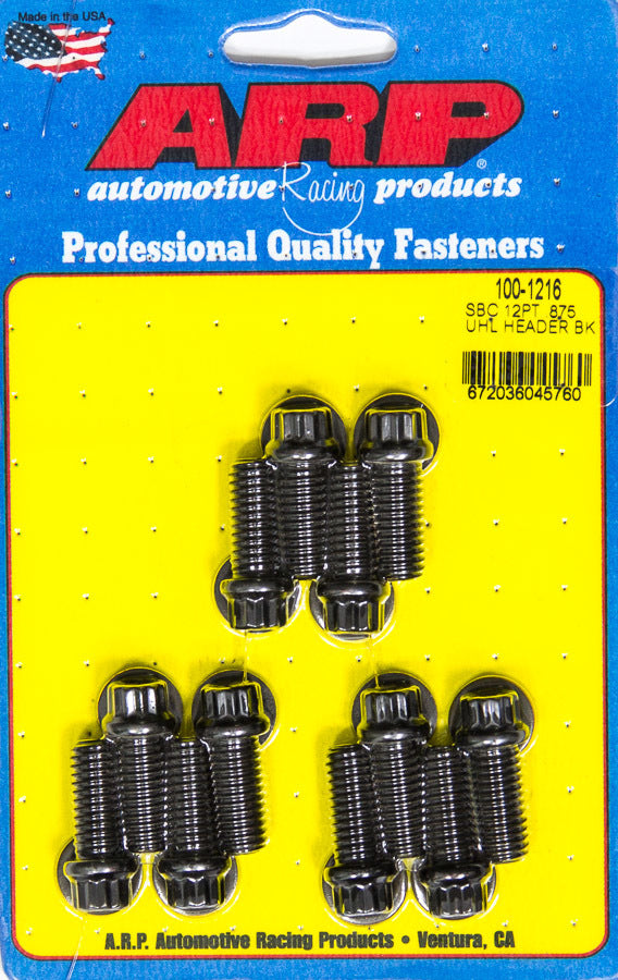 Auto Racing Products 100-1216 Header Bolt Kit - 12pt. 3/8 x .875 UHL (12) Auto Racing Products 100-1216