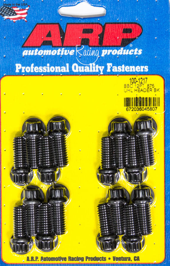 Auto Racing Products 100-1217 Header Bolt Kit - 12pt. 3/8 x .850 UHL (16) Auto Racing Products 100-1217