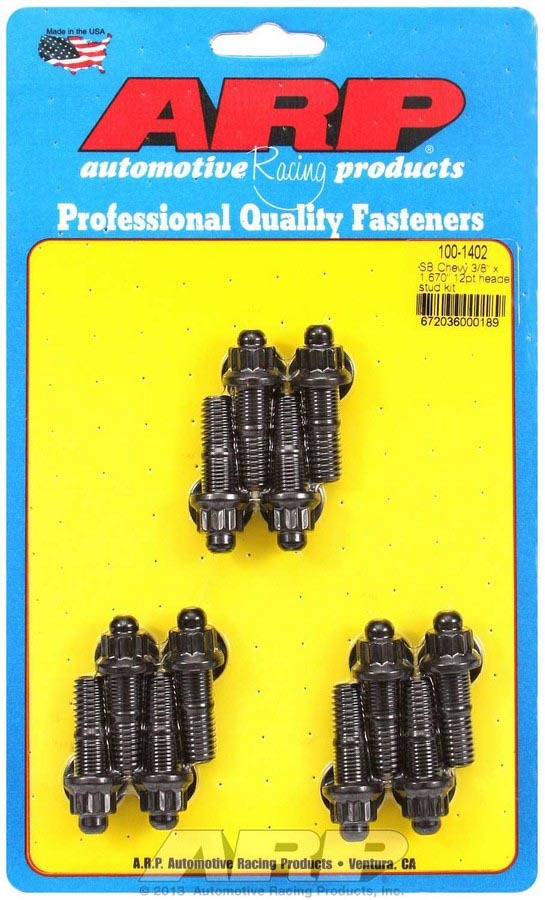 Auto Racing Products 100-1402 Header Stud Kit - 12pt. 3/8 x 1.670 OAL (12) Auto Racing Products 100-1402
