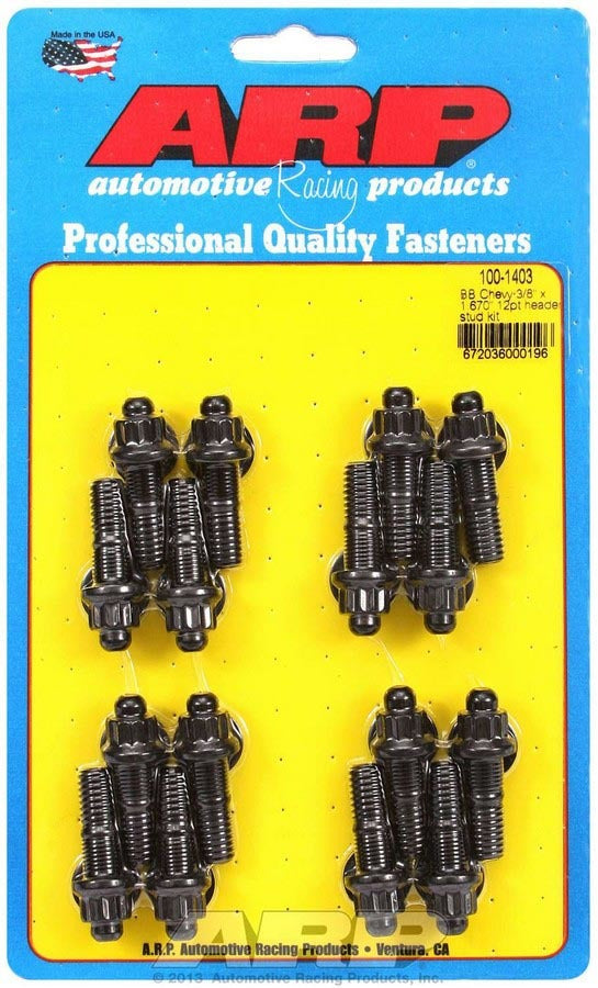 Auto Racing Products 100-1403 Header Stud Kit - 12pt. 3/8 x 1.670 OAL (16) Auto Racing Products 100-1403