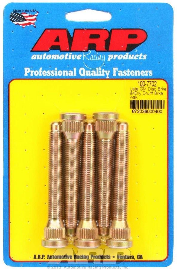 Auto Racing Products 100-7702 Wheel Stud Kit - 7/16-20 3.200/.580 Knurl (5) Auto Racing Products 100-7702
