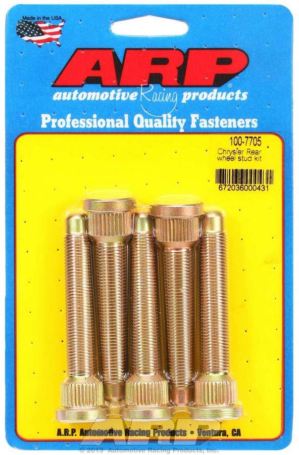Auto Racing Products 100-7705 Wheel Stud Kit - 1/2-20 3.125/.680 Knurl (5) Auto Racing Products 100-7705