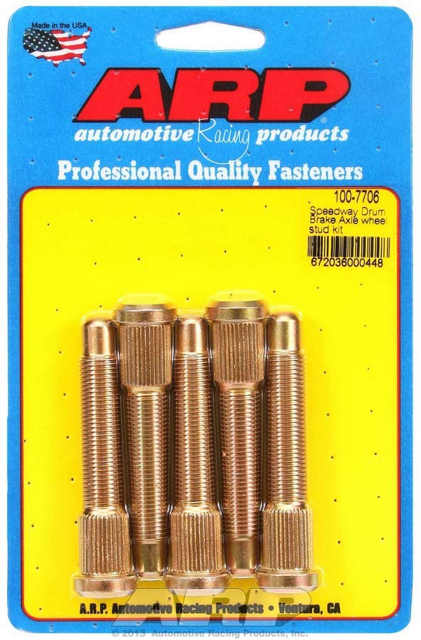 Auto Racing Products 100-7706 Wheel Stud Kit - 1/2-20 2.970/.568 Knurl (5) Auto Racing Products 100-7706