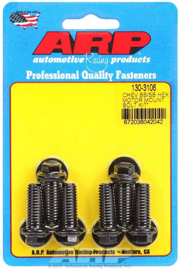 Auto Racing Products 130-3106 Motor Mount Bolt Kit 6pt. Chevy Auto Racing Products 130-3106