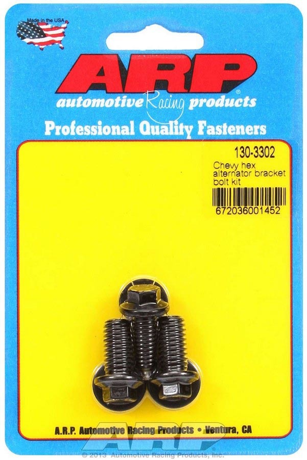 Auto Racing Products 130-3302 GM Alternator Bracket Bolt Kit - 6pt. Auto Racing Products 130-3302