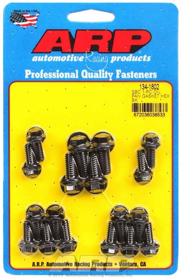 Auto Racing Products 134-1802 SBC Oil Pan Bolt Kit - 6pt. Auto Racing Products 134-1802
