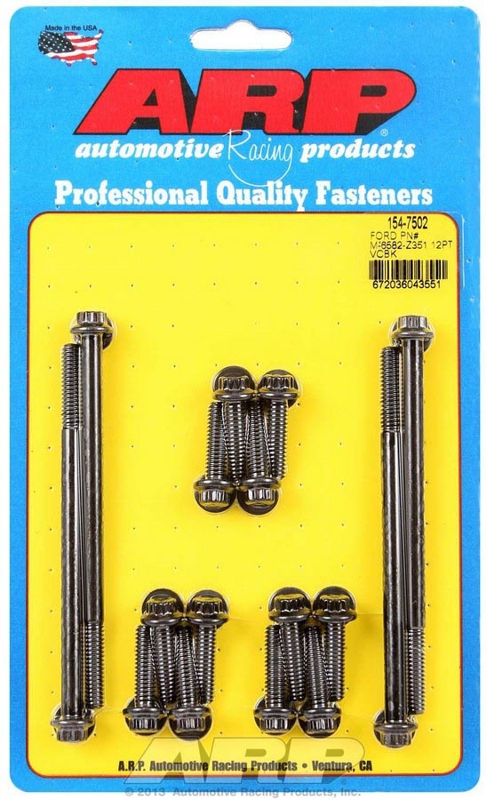 Auto Racing Products 154-7502 SBF Valve Cover Bolt Kit 12pt Ford M-6582-Z351 Auto Racing Products 154-7502