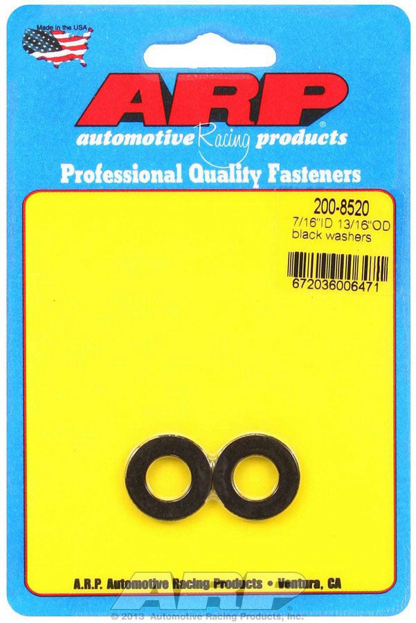 Auto Racing Products 200-8520 7/16 ID x 13/16 OD Black Washers (2pk) Auto Racing Products 200-8520