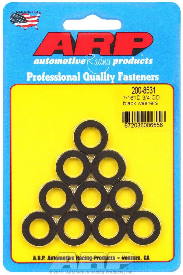 Auto Racing Products 200-8531 Black Washers - 7/16 ID x 3/4 OD (10) Auto Racing Products 200-8531