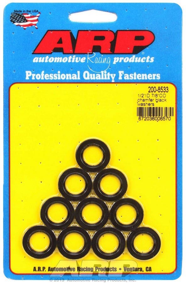 Auto Racing Products 200-8533 Black Washers - 1/2 ID x 7/8 OD (10) Auto Racing Products 200-8533