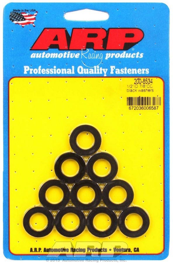 Auto Racing Products 200-8534 Black Washers - 1/2 ID x 7/8 OD (10) Auto Racing Products 200-8534