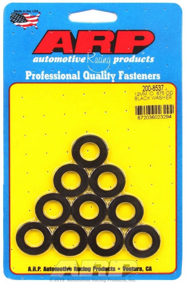 Auto Racing Products 200-8537 Black Washers - 12mm ID x 7/8 OD (10) Auto Racing Products 200-8537
