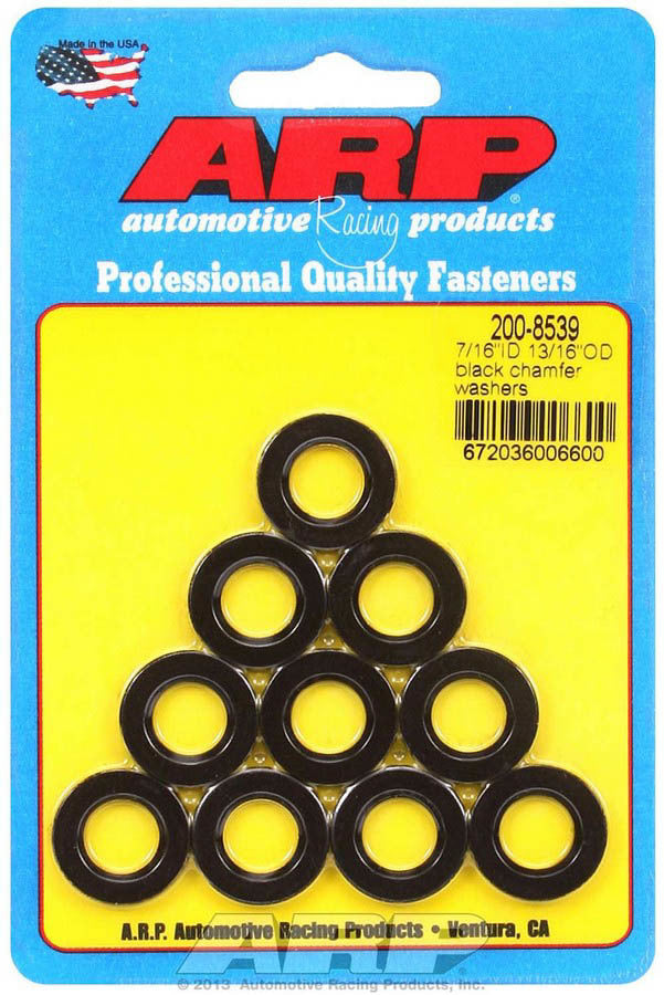 Auto Racing Products 200-8539 Black Washers - 7/16 ID x 13/16 OD (10) Auto Racing Products 200-8539