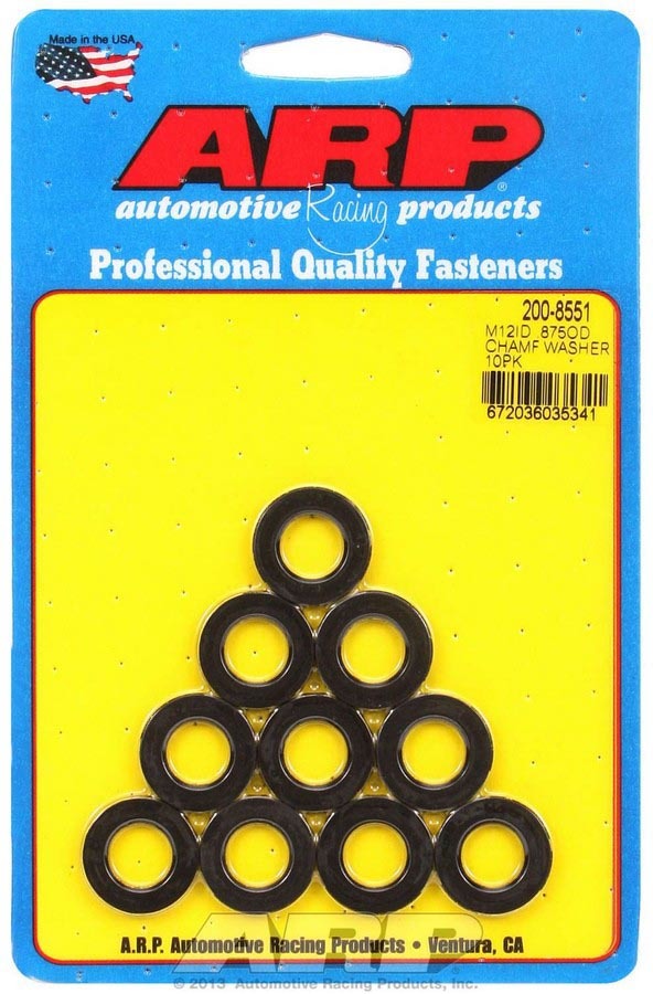 Auto Racing Products 200-8551 12mm ID Washers 10pk .875 OD Chamfer Auto Racing Products 200-8551