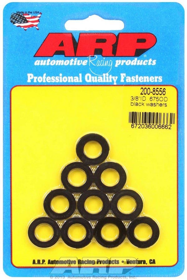 Auto Racing Products 200-8556 Black Washers - 3/8 ID x .675 OD (10) Auto Racing Products 200-8556