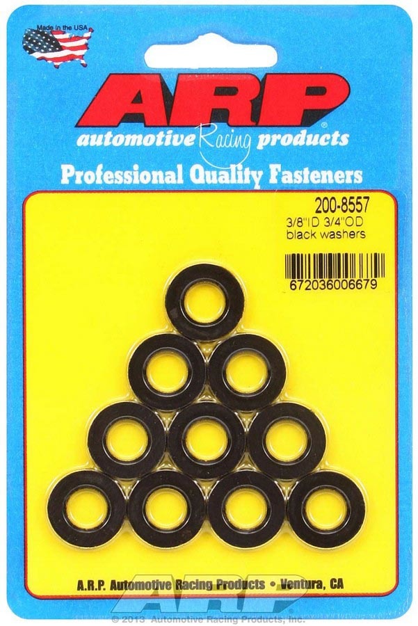 Auto Racing Products 200-8557 Black Washers - 3/8 ID x 3/4 OD (10) Auto Racing Products 200-8557