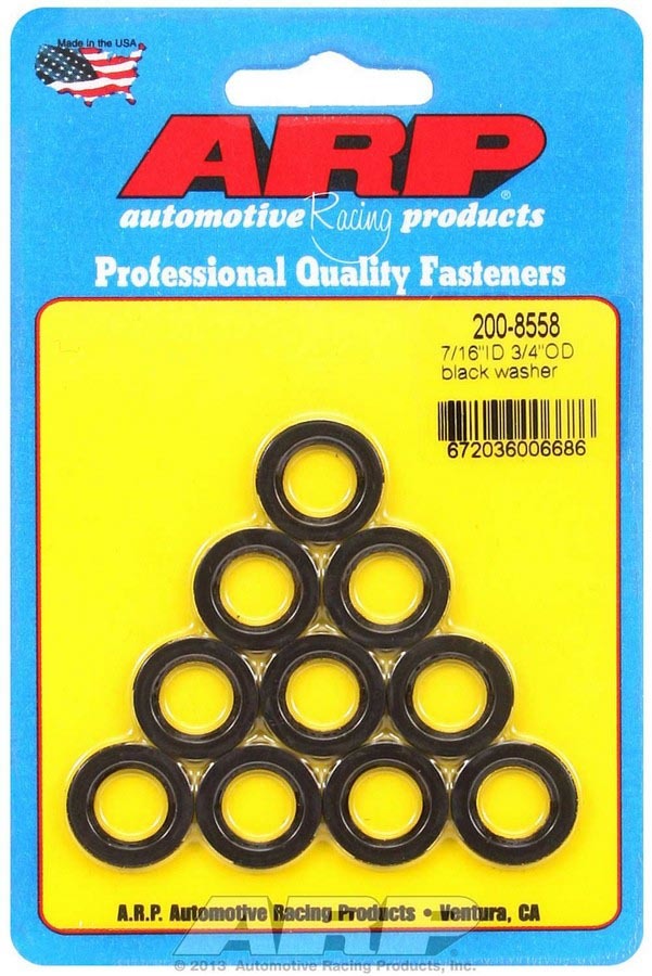 Auto Racing Products 200-8558 Black Washers - 7/16 ID x 3/4 OD (10) Auto Racing Products 200-8558
