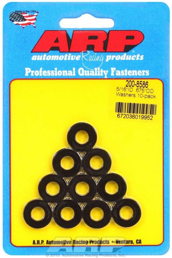 Auto Racing Products 200-8586 Black Washers - 5/16 ID x .675 OD (10) Auto Racing Products 200-8586