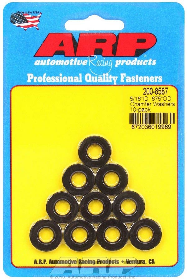 Auto Racing Products 200-8587 Black Washers - 5/16 ID x .675 OD (10) Auto Racing Products 200-8587