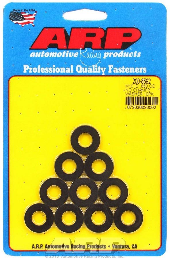Auto Racing Products 200-8592 Black Washers - 10mm ID x .850 OD (10) Auto Racing Products 200-8592