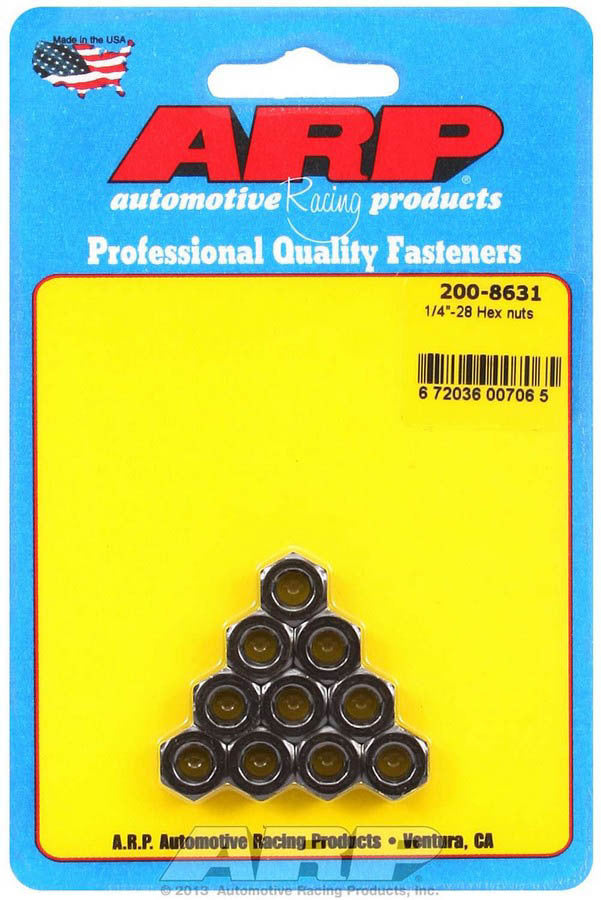 Auto Racing Products 200-8631 1/4-28 Hex Nut w/Flange Kit (10pk) Auto Racing Products 200-8631