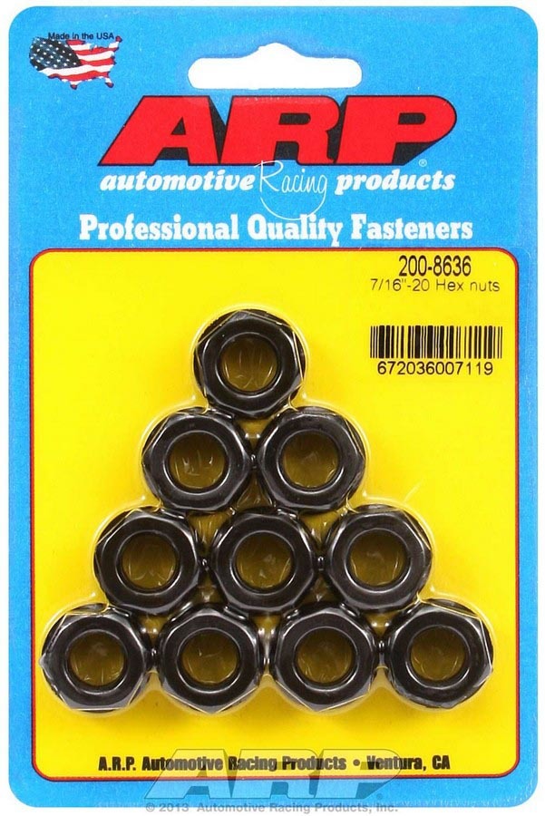 Auto Racing Products 200-8636 Hex Nuts - 7/16-20 (10) Auto Racing Products 200-8636