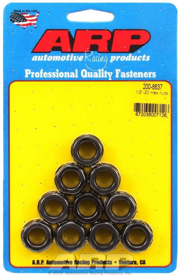 Auto Racing Products 200-8637 Hex Nuts - 1/2-20 (10) Auto Racing Products 200-8637