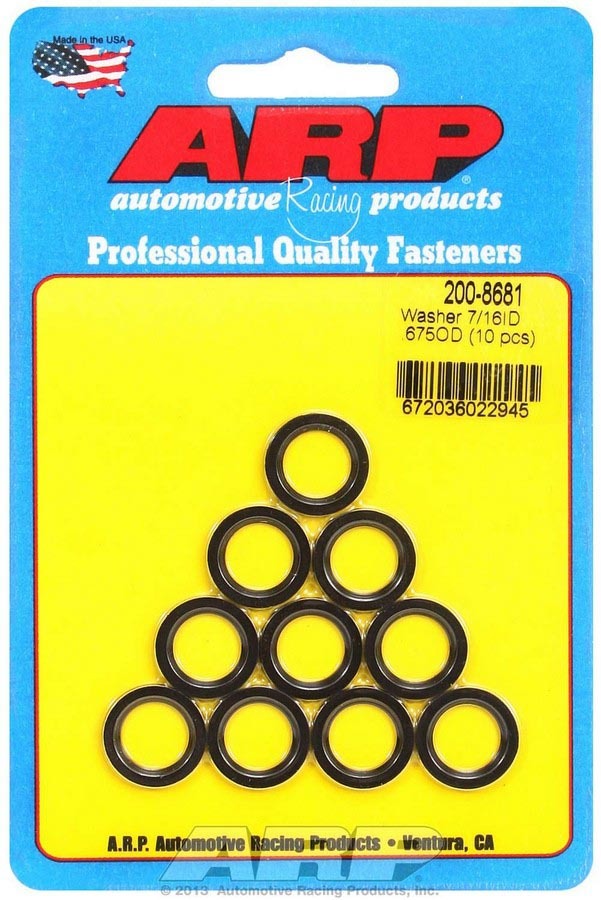 Auto Racing Products 200-8681 Conn. Rod Washers - 7/16 ID x .675 OD Chamfer(10) Auto Racing Products 200-8681