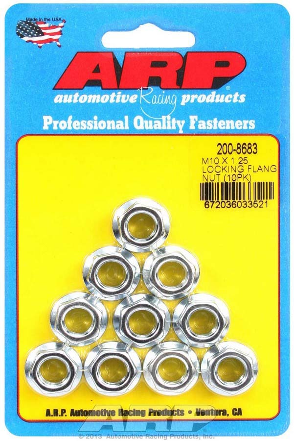 Auto Racing Products 200-8683 M10 x 1.25 Locking Flange Nuts (10) Auto Racing Products 200-8683