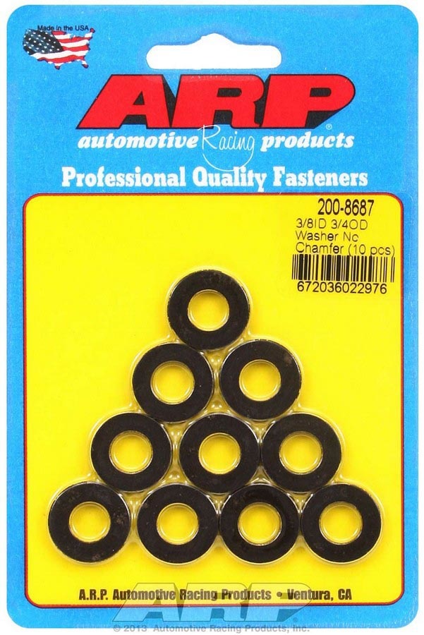 Auto Racing Products 200-8687 Black Washers - 3/8 ID x 3/4 OD (10) Auto Racing Products 200-8687