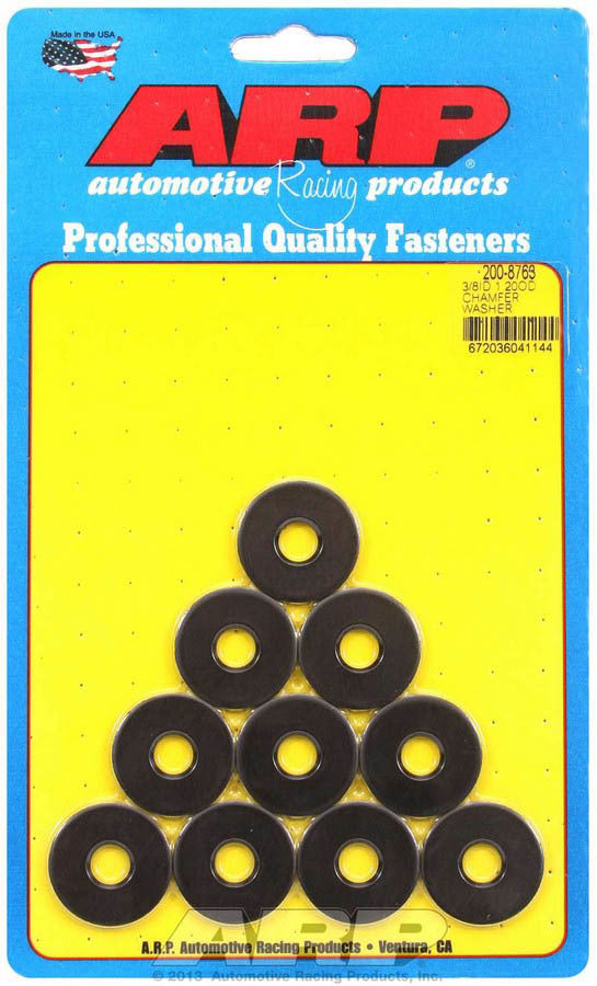 Auto Racing Products 200-8763 Black Washers - 3/8 ID x 1.200 OD w/Chamfer 10pk Auto Racing Products 200-8763