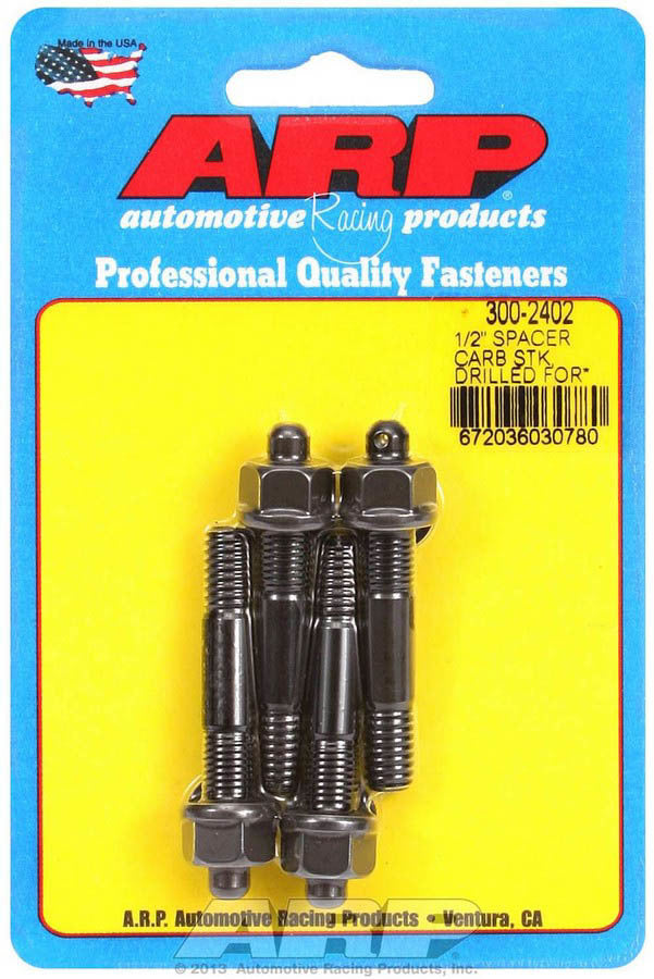 Auto Racing Products 300-2402 Carb Stud Kit - Drilled for 1/2in Spacer Auto Racing Products 300-2402