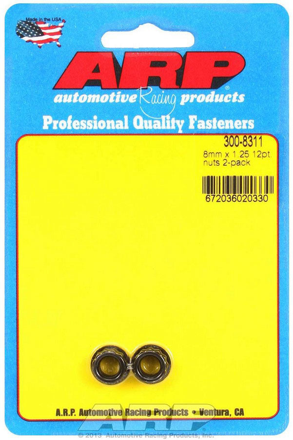 Auto Racing Products 300-8311 8mm x 1.25 12pt. Nuts (2) Auto Racing Products 300-8311