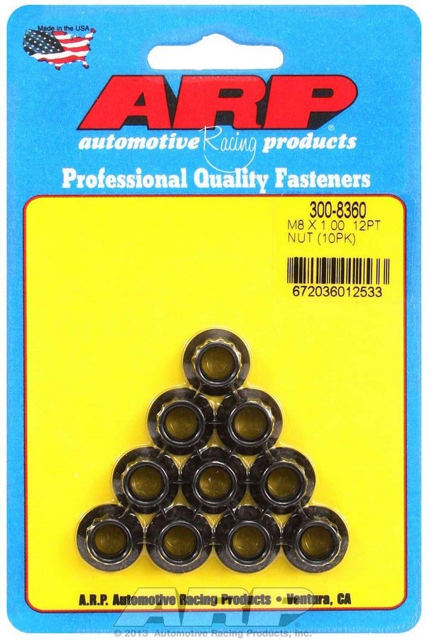 Auto Racing Products 300-8360 8mm x 1.00 12pt. Nuts (10) Auto Racing Products 300-8360