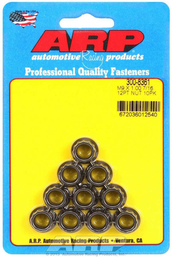 Auto Racing Products 300-8361 9mm x 1.00 12pt. Nuts (10) Auto Racing Products 300-8361