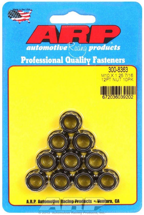 Auto Racing Products 300-8363 10mm x 1.25 12pt. Nuts (10) Auto Racing Products 300-8363