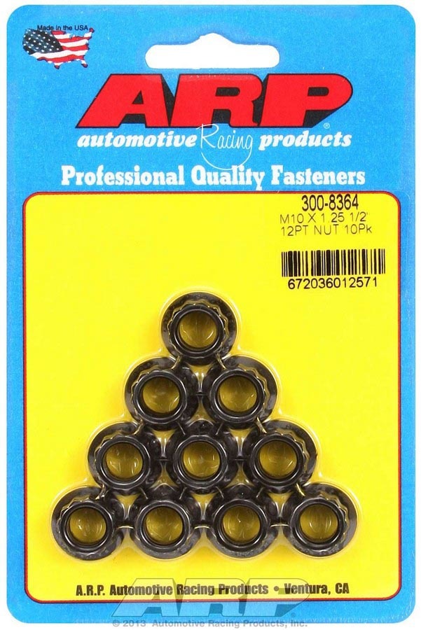 Auto Racing Products 300-8364 10mm x 1.25 12pt. Nuts (10) Auto Racing Products 300-8364