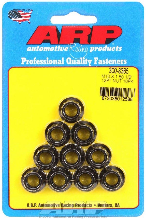 Auto Racing Products 300-8365 10mm x 1.50 12pt. Nuts (10) Auto Racing Products 300-8365
