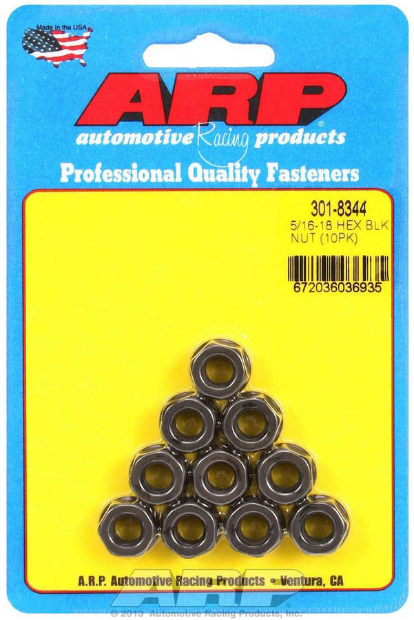 Auto Racing Products 301-8344 Hex Nut Kit w/Flange 5/16-18 (10pk) Auto Racing Products 301-8344