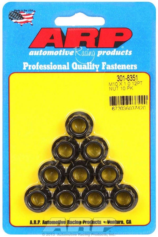 Auto Racing Products 301-8351 10mm x 1.0 12pt Nut Kit 10pk Auto Racing Products 301-8351