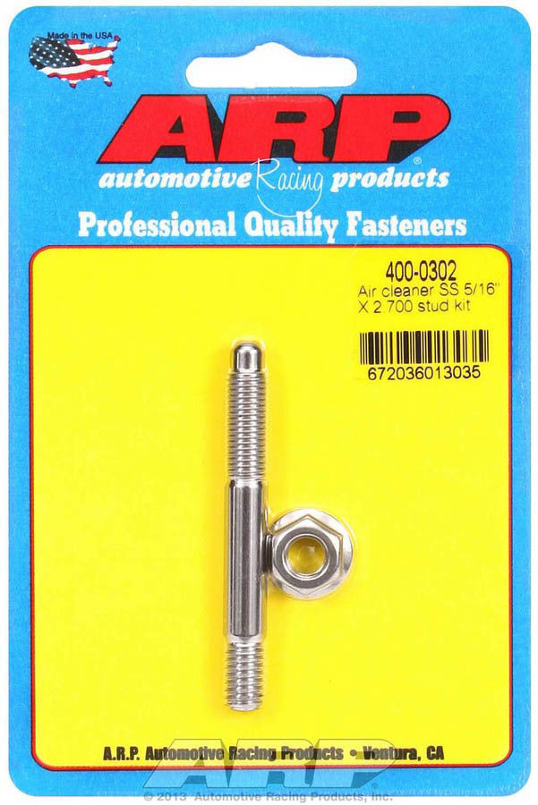 Auto Racing Products 400-0302 Air Cleaner Stud Kit - 5/16 x 2.700 S/S Auto Racing Products 400-0302