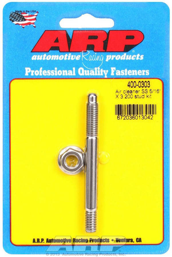 Auto Racing Products 400-0303 Air Cleaner Stud Kit - 5/16 x 3.200 S/S Auto Racing Products 400-0303
