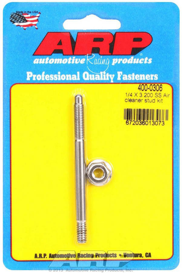 Auto Racing Products 400-0306 Air Cleaner Stud Kit - 1/4 x 3.200 S/S Auto Racing Products 400-0306