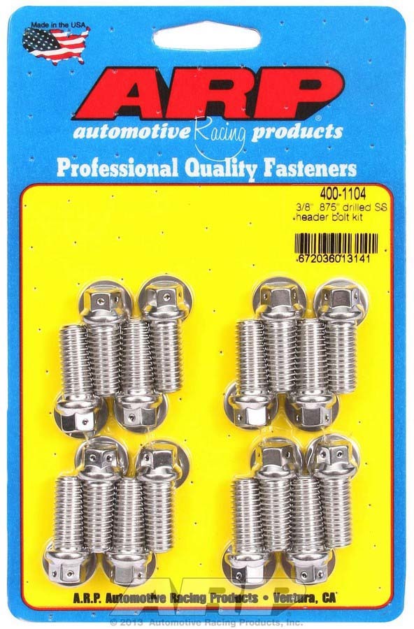 Auto Racing Products 400-1104 S/S Header Bolt Kit - 3/8 x .875 UHL (16) Auto Racing Products 400-1104