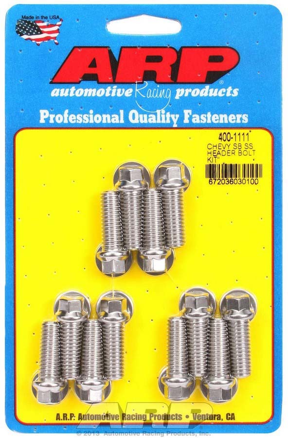 Auto Racing Products 400-1111 S/S Header Bolt Kit - 3/8 x 1.00 UHL (12) Auto Racing Products 400-1111