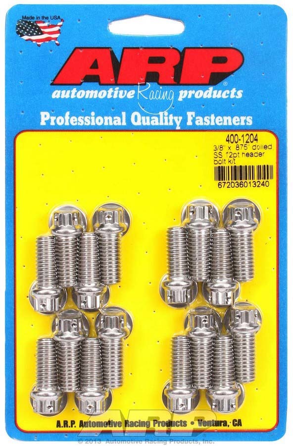Auto Racing Products 400-1204 S/S Header Bolt Kit - 3/8 x .875 UHL (16) Auto Racing Products 400-1204