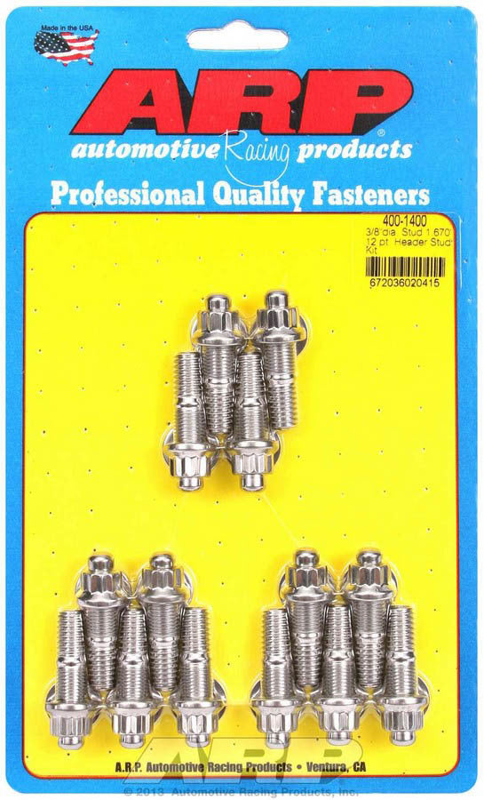 Auto Racing Products 400-1400 S/S Header Stud Kit - 3/8 x .750 UHL (14) Auto Racing Products 400-1400